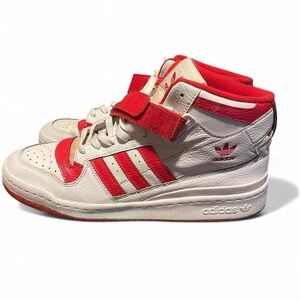 Adidas Hi Forum Red and White High-Top Sneakers